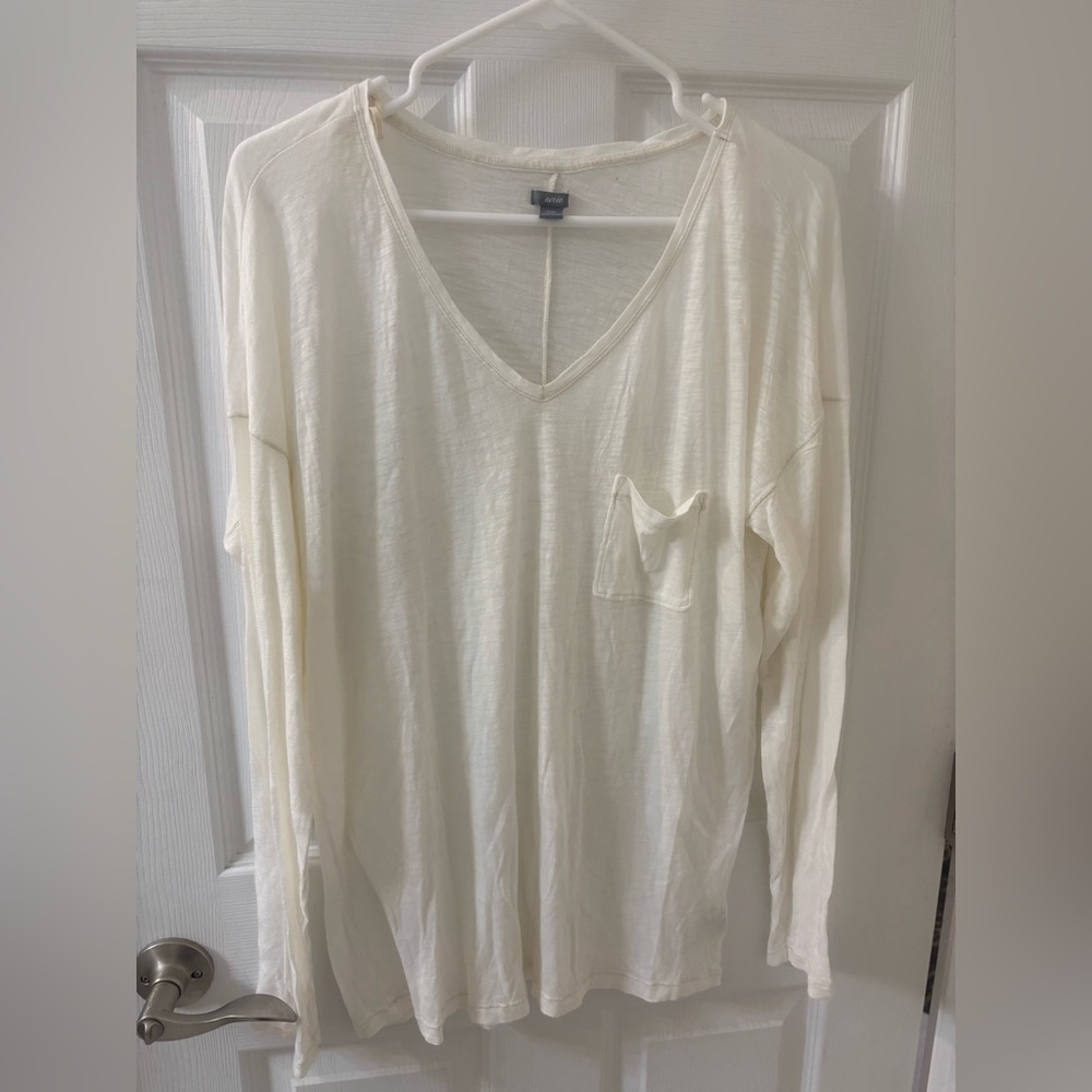 Aerie Cream V-Neck Long Sleeve Top-5/$25 NWOT